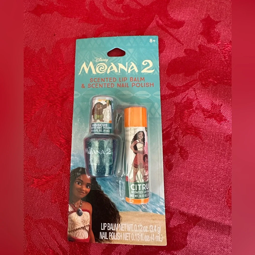 🌵 3/$15 Disney Moana 2 Scented Lip Balm & Nail Set ( see description)
